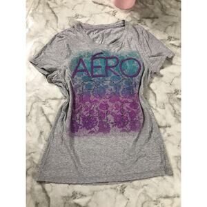 VINTAGE Y2K Aeropostale Women’s LOGO GRAPHIC MULTICOLOR Tee SZ XL 100% Cotton